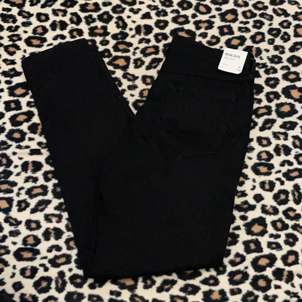 Distressed mom jeans